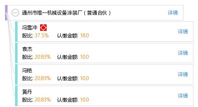 通州市维一机械设备涂装厂 普通合伙 工商信息 信用报告 财务报表 电话地址查询 天眼查